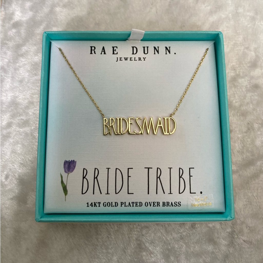 Nwt Rae Dunn 14k Gold Plated Bridesmaid Necklace